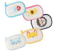 STOBAZA 5pcs Bath Sponge with Strong Water Absorption and Anti-Dropping Hanging Rope, Soft Sponge and Polyester Material, Cartoon Printing Pattern for Bathing and Showering