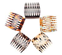 STOBAZA 5pcs French Hair Side Combs for Women, Elegant Acetate Large Tooth Combs with Anti-static Feature, Compact and Portable Design for Securing Hair on The Go and Storing
