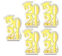 STOBAZA 5pcs Graduation Party Table Decoration Wooden Sign Class of Festive Centerpiece Eye-catching Decor for Graduation Celebrations Vibrant Design for Home Event Use