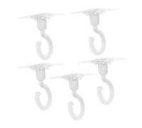 STOBAZA 5pcs Heavy Duty Ceiling Hooks No Drill Swivel Rotating Mount for Hanging Plants Lights Decorations Strong Suction Removal Multi-Surface Use for Kitchen Walls Roofs