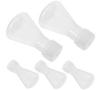 STOBAZA 5pcs Plastic Erlenmeyer Flasks Wide Mouth Chemistry Conical Flasks with Lid Stable Flat Bottom for Science Biology Medical Lab Experiments