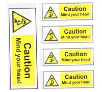 STOBAZA 5PCS Self-adhesive Caution Stickers for Low Ceilings Highly Visible Watch Your Head Warning Signs Safety Labels for Home Office and Retail Use