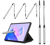 STOBAZA 5pcs Tablet Stylus Writing Tool Touch Screen Stylus Silver Plastic Metal Rubber Smooth Drawing Sensitivity with Lanyard for Daily Use on Digital Products and Touch Screen Laptops