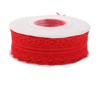 STOBAZA 5Pcs Vintage Red Lace Ribbon 3Cm Wide Polyester Floral Lace Trim for Sewing, Wrapping, Flower Bouquet, Wedding Decoration and DIY Crafts, 22M