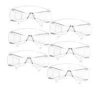 STOBAZA 6 Pairs Transparent Frame Safety Glasses with Louvered Ventilation Breathable Design Impact Resistant Protective Eyewear for Laboratory Work and Construction Use