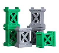 Stobaza 6 Pcs Train Track Bridge Supports, Stackable Risers for Wooden Train Tracks Model, Plastic Durable Bridge Piers for Creative Railway Layouts Accessories