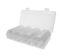 STOBAZA 60Pcs 41Mm Capsules Organizer Box for Collectors Plastic Coin Display Case with Protective Lid Souvenir Storage Supplies for Collection and Display