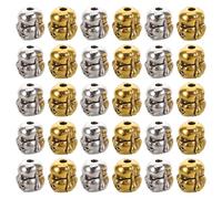 STOBAZA 60pcs Tibetan Buddha Spacer Beads Vintage Alloy Charms for Bracelet Necklace Making Antique Silver and Gold Tone Smiling Maitreya Heads for Meditation Jewelry Crafting