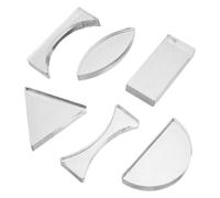 STOBAZA 6pcs Acrylic Optical Lenses for Physics Teaching Laboratory Concave Convex Triangular Semicircle Shapes Experimental Science Demonstration Tools for Reflection Refraction Concepts