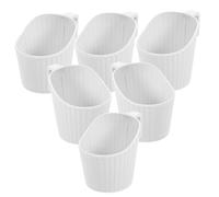 STOBAZA 6pcs Anti-scalding Cup Sleeves Heat-resistant Paper Cup Holders for Home Office Use Insulated Tumbler Protectors with Elegant Grey Stripe Design