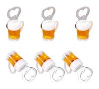 STOBAZA 6pcs Bottle Opener Can Opener Bar Equipment Multifunctional Magnet Beer Cup Shaped Bottle Stopper Bartender Tool Khaki