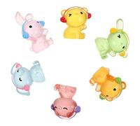 STOBAZA 6pcs Cute Mini Resin Animal Figurines Set, Realistic Tiny Farm Animals for DIY Micro Landscapes, Desktop Garden Decor Accessories for Office and Fairy Gardens