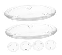 STOBAZA 6pcs Glass Candle Holder: Candle Plate Round 3.93x3.93" for Wedding Centerpiece - Tealight Holder Glass Candlestick - Coaster for Snacks Candy