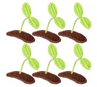 STOBAZA 6pcs Hand-knitted Bean Sprout Hair Clips Handmade Yarn Snap Hairpins with Playful Touch, Cute Green Plant Accessories for Celebrations and Rave Costume Parties