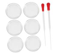 STOBAZA 6pcs Industrial Grade Glass Petri Dishes with Lids and Transfer Pipettes Laboratory Equipment for Scientific Research and School Experiments