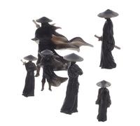 STOBAZA 6pcs Mini Chinese Sword Man Figurines Japanese Warrior Statue for Car Interior Desk Decor Asian Ancient Warrior Collectible Ornaments for Office Home