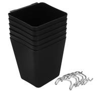 STOBAZA 6pcs Pegboard Storage Bins with Metal Hooks for Hardware and Small Accessories, Flexible Organisation and Strong Load Capacity, for Garage and Office Storage Solutions
