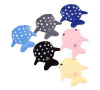 STOBAZA 6pcs Plush Shark Change Purses with Zipper, Soft Touch Animal Shaped Coin Pouches, Easy Access Wallets for Party Present or Bag Hanging Decor