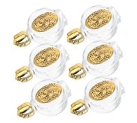 STOBAZA 6pcs Refillable Glass Holy Water Bottles with Leak Resistant Lid and Elegant Rose Design Compact Containers for Baptism Church Decor Essential Oils Travel Friendly