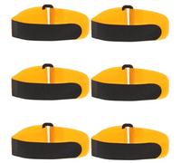 STOBAZA 6pcs Self-Adhesive Football Goal Net Fixing Bands with Hook and Loop Tape, Orange and Black Cable Tie Strips for Soccer Net Fastening and Training Equipment