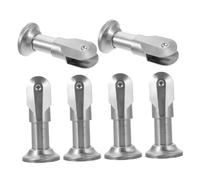 STOBAZA 6pcs Stainless Steel Toilet Partition Foot Supports for Public Restroom Bathroom Cubicles Wear Resistant Hardware with Easy Installation and Modern Finish