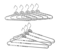 STOBAZA 8 Pcs Expandable Extra Wide Clothes Hangers with Clips Foldable Retractable Design Strong Load Bearing PP Material Rotatable Hooks for Quilts Coats Jeans Grey