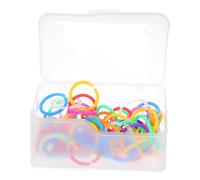 STOBAZA 80pcs Plastic Rings for Index Cards Loose-Leaf Binder Clasps for Book Binding Crafts Photo Albums Scrapbooks Office School Organization