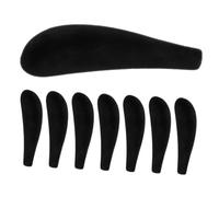 STOBAZA 8pcs Flocking Hanger Shoulder Pads Thickened Wide Non-slip Clothes Protector for Coat Support Shoulder Shaper for Various Hangers Black