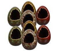 STOBAZA 8Pcs Japanese Style Ceramic Dry Ice Cups with Retro Sashimi Plate Decorations for Sushi Presentation Smooth Surface Porcelain Holders for Family and Restaurant Use