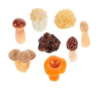 STOBAZA 8pcs Miniature Mushroom Figurines Realistic Resin Toadstools for DIY Crafts Home Decor Bedroom Decoration Fun Playful Design Artificial Vegetables for Creative Projects