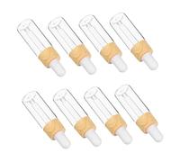 STOBAZA 8pcs Wood Grain Dropper Bottle Glass Refillable Essential Oil Bottles for Travel