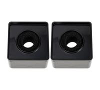 STOBAZA ABS Mic Station Logo Cube Black Panels Blank Surface for Professional Interview Use 2Pcs