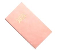 STOBAZA Academic Planner Daily Use Notepad Pink Leather Cover Management Diary Notebook Multi-function Schedule Organizer for Students and Professionals