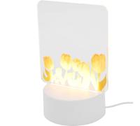 STOBAZA Acrylic Dry Erase Board with Warm LED Light, Desktop Message Memo Board with Tulip Button Switch, Reusable Acrylic Note Lamp for Home, Office, and Dormitory Use