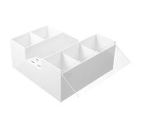 STOBAZA Acrylic Lash Tweezer Holder and Eyelash Tools Organizer Box Desktop Storage Stand for Lash Extension Supplies Elegant White Makeup Tools Rack for Vanity and Bathroom Use