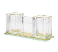 STOBAZA Acrylic Mic Stand 2-Slot Desktop Wireless Mic Holder Good Workmanship Preventing Microphone Upside Down Compact Tabletop Microphone Bracket for Home Karaoke and Streaming