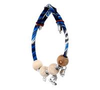 STOBAZA Adjustable Cotton Cat Collar with Bell and Wood Bead, Sturdy and Stylish Kitten Necklace Suitable for Daily Wear and Safe Outdoor Use