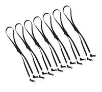 STOBAZA Adjustable Face Mask Lanyard Black with Hanging Buckles 12pcs | Plastic Metal Polyester Build, Convenient Neck Wear, Prevents Loss, Practical Daily Use, Buckle Style