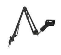 STOBAZA Adjustable Microphone Stand Boom Arm 1500g Load Bearing Metal Construction with Double-braced Folding Arms Flexible Microphone Mount Black for Studios and Stores