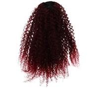 STOBAZA African Horsehair Wig Long Ponytail Extension Curly Afro Style Drawstring Bun for Ladies Synthetic Braided Hairpiece for Afro Puff Ponytail