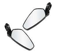 STOBAZA All Aluminum Motorcycle Handlebar Reversing Rearview Mirrors Lightweight Modified Reflector for Street Bikes Cruisers Atv Utv Compatible Black