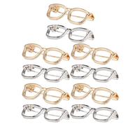STOBAZA Alloy Eyeglasses Brooch Pins Lightweight Decorative Lapel Pins Frame round Glasses Style for Women 10pcs for Jackets and Hijab Accessories