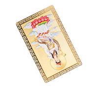 STOBAZA Amulet Card and Compact Design Fine Craftsmanship Lightweight Chinese Style Kwan Yin Auspicious Gold Protection Card with Aluminium Magnesium Alloy Material Gift for Spiritual