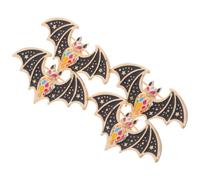 STOBAZA Bat Cap Badge 4pcs Pin for Women Brooch Vintage Lightweight Alloy Material with Black Retro Design, Resistant to Fading Elegant for Casual and Business Wear
