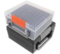 STOBAZA Battery Organiser Storage Case for Aaa and Lithium Batteries with Plastic Categorized Compartments and Secure Latch Closure for Office and Property Management Use