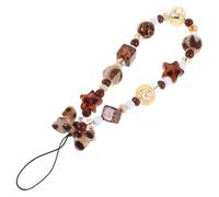 STOBAZA Beaded Phone Charm Anti-Lost Mobile Phone Chain Vintage Style Wristlet Strap with Leopard Print Beads for Everyday Use