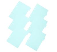 STOBAZA Binder Green Plastic Index Dividers 6pcs with 6 Holes A5 Loose Leaf Separator Pages Quick Detachment and Simple Replacement for Study and Work for Ring Binder Notebooks