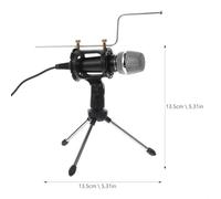 STOBAZA Black Condenser Microphone Tripod Stand and Pop Filter for Live Broadcast and Recording, Compatible Computer and Mobile Phones, Desktop KTV Mic Set X-1S