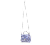 STOBAZA Black Sequin Chain Bag with Bowknot Pearl Clutch for Women | Superfine Fiber Polyester Build, Big Capacity, Wallet and Id Card Storage