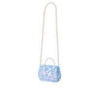 STOBAZA Black Sequin Chain Bag with Bowknot Pearl Clutch for Women | Superfine Fiber Polyester Build, Big Capacity, Wallet and Id Card Storage